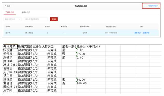 微加智慧党建--【党员考评】导出表格！